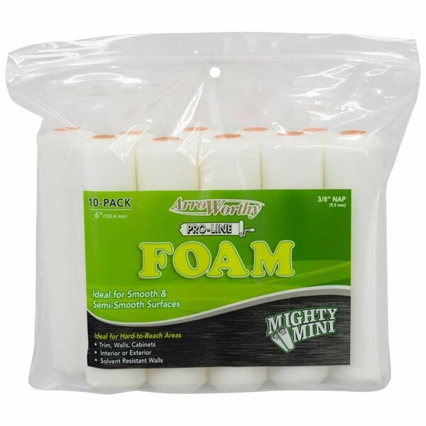 Arroworthy Pro-Line Foam 6 in. W X 3/8 in. Mini Paint Roller Cover 10 pk 6.5-FMCK